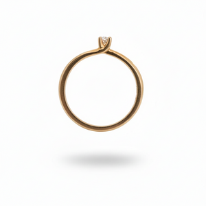 10K Rose Gold Twist Solitaire Diamond Ring