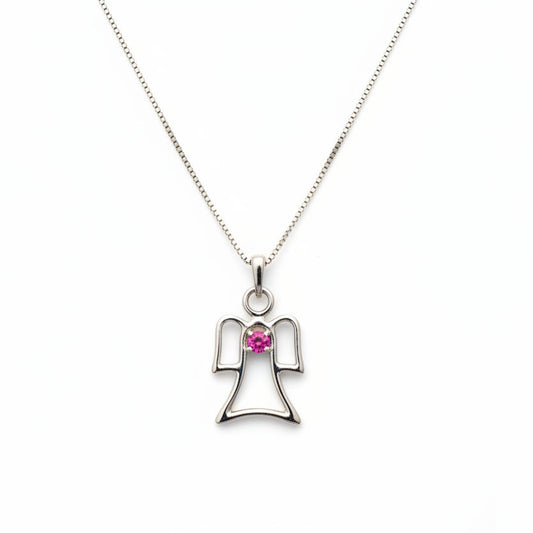 925 Sterling Silver Angel Pendant Necklace
