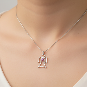 925 Sterling Silver Angel Pendant Necklace