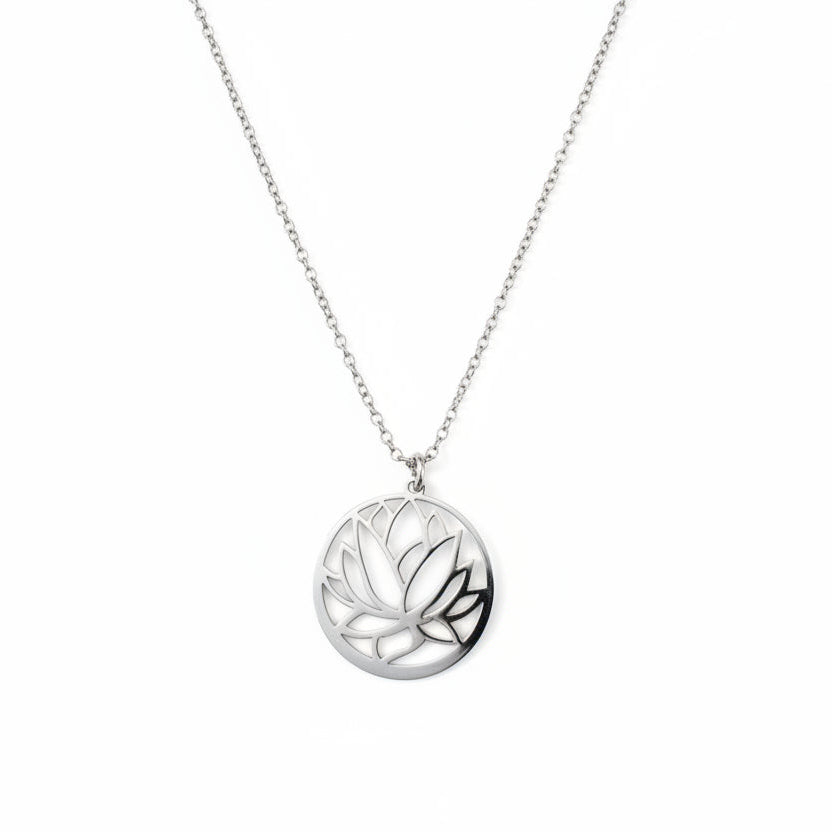 925 Sterling Silver Lotus Pendant Necklace