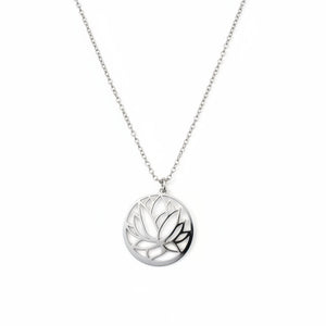 925 Sterling Silver Lotus Pendant Necklace