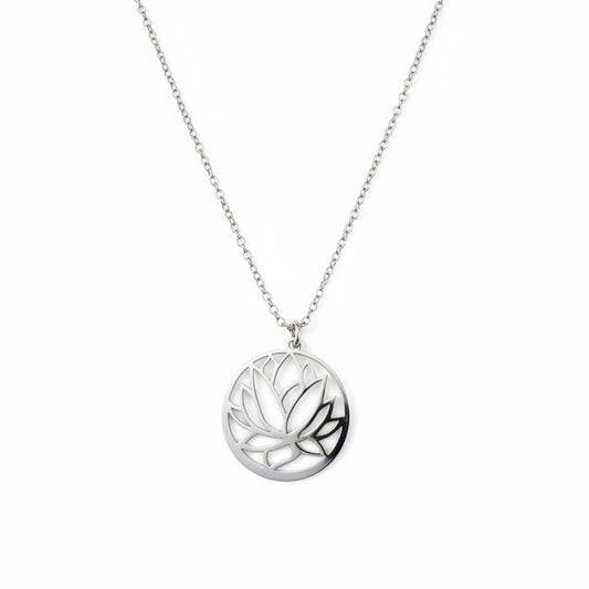 925 Sterling Silver Lotus Pendant Necklace