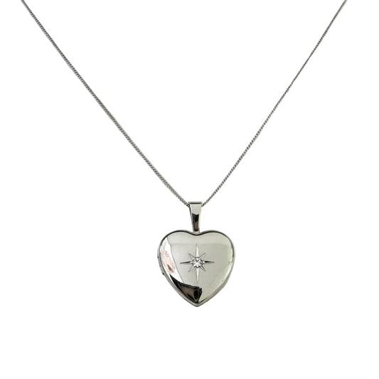 925 Sterling Silver Heart Photo Locket Pendant Necklace