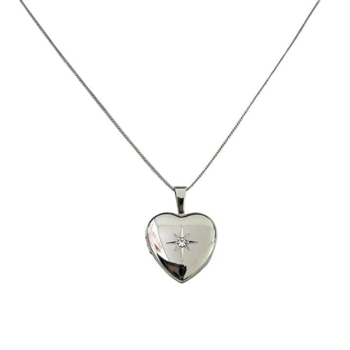 925 Sterling Silver Heart Photo Locket Pendant Necklace