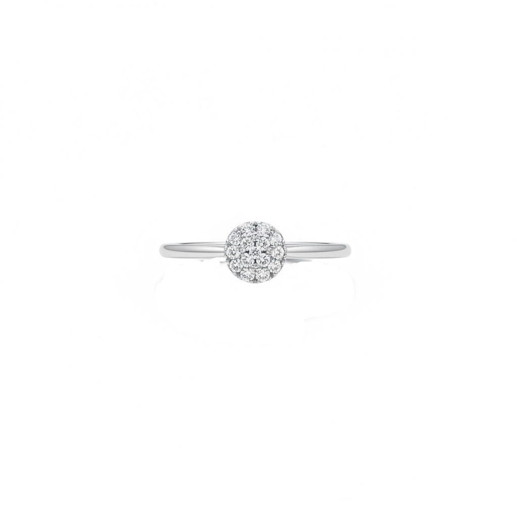 10K White Gold Round Diamond Cluster Ring