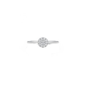 10K White Gold Round Diamond Cluster Ring