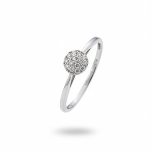 10K White Gold Round Diamond Cluster Ring