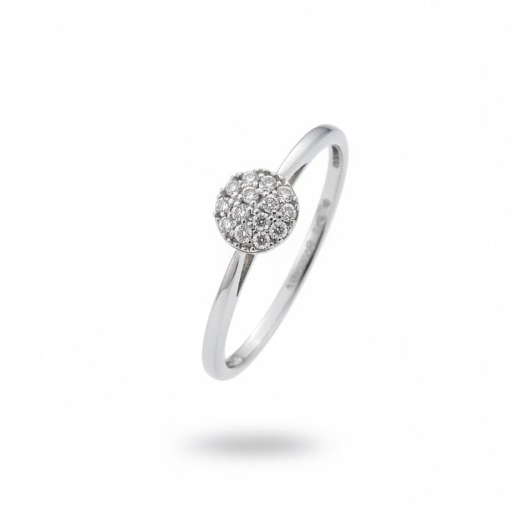 10K White Gold Round Diamond Cluster Ring