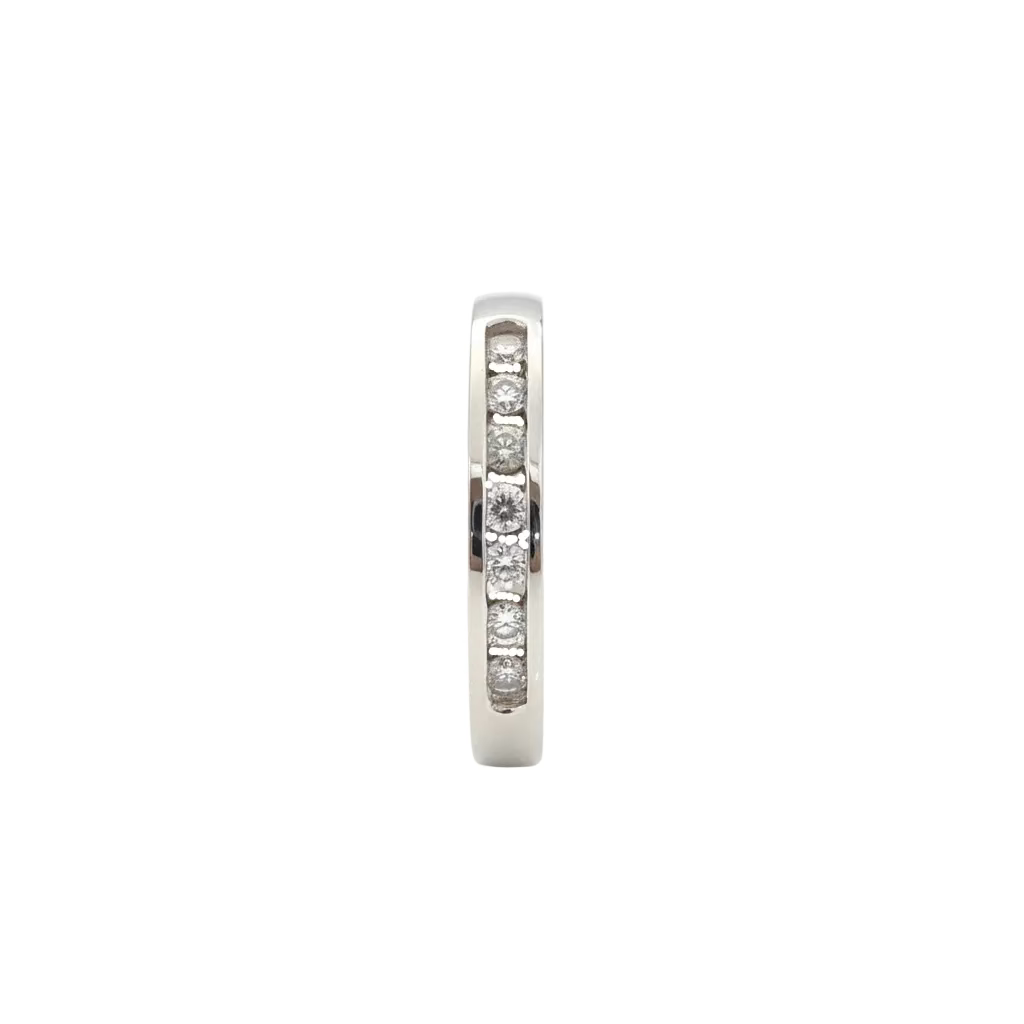 10K White Gold Channel-Set Diamond Wedding Band