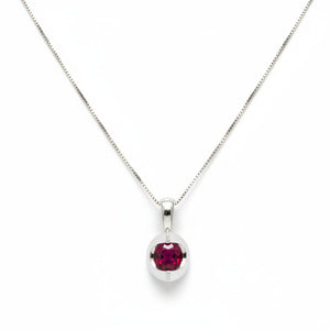 10K White Gold Ruby Pendant Necklace, R: 0.31ct