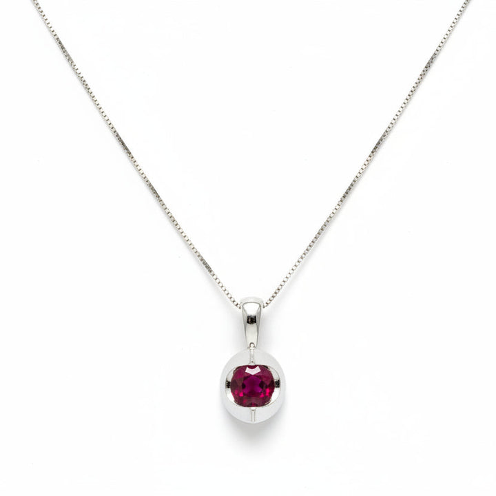 10K White Gold Ruby Pendant Necklace, R: 0.31ct