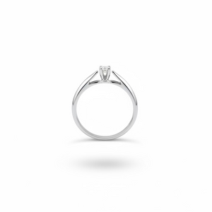 10K White Gold Solitaire Diamond Ring