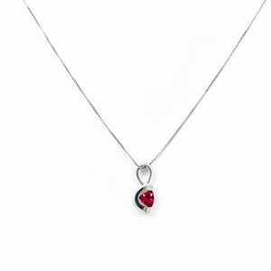 10K White Gold Ruby Pendant Necklace, R: 0.31ct