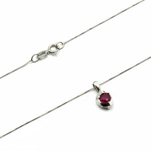 10K White Gold Ruby Pendant Necklace, R: 0.31ct