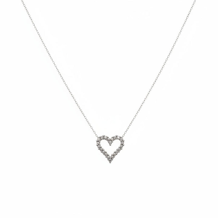 10K White Gold Diamond Heart Pendant Necklace, TDW: 0.33ct SI GH