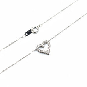 10K White Gold Diamond Heart Pendant Necklace, TDW: 0.33ct SI GH