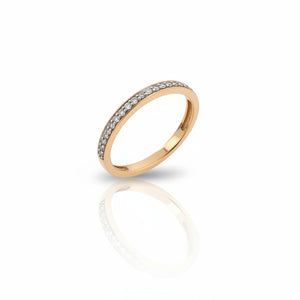 10K Yellow Gold Diamond Half Eternity Band Ring