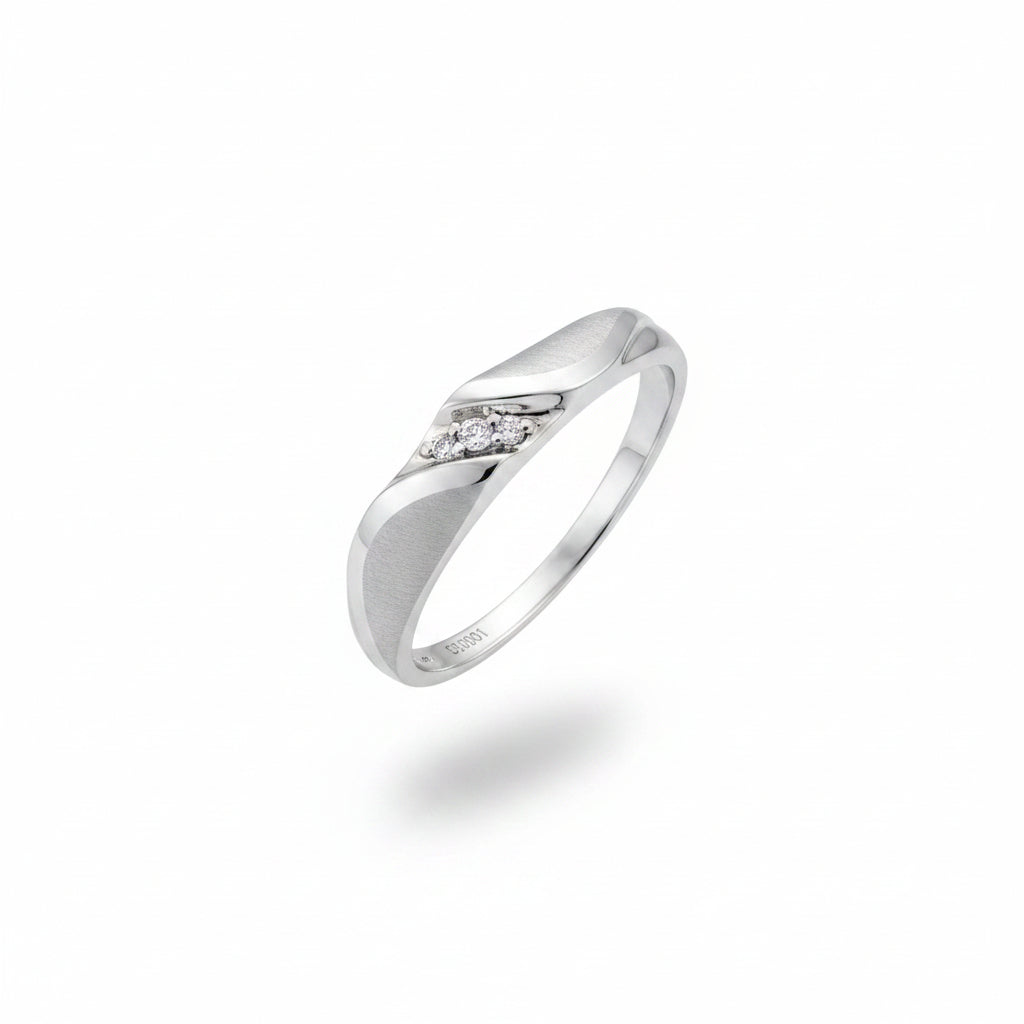 10K Channel-Set Diamond Cluster Wedding Band