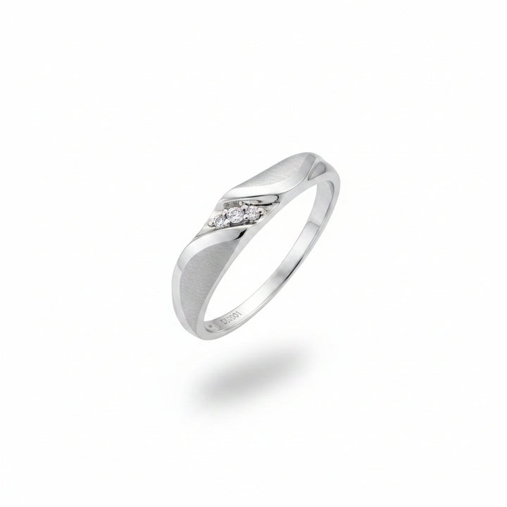 10K Channel-Set Diamond Cluster Wedding Band