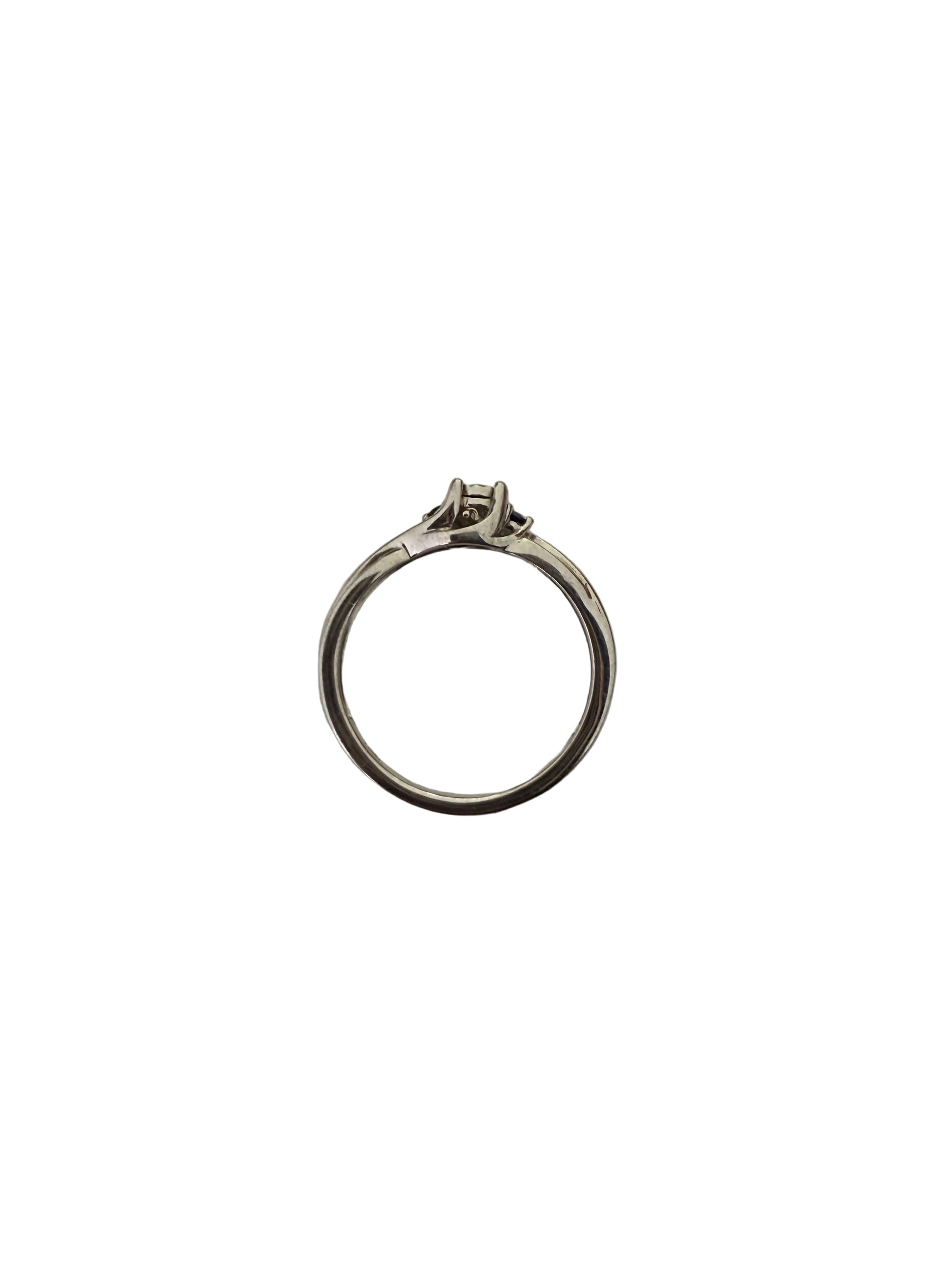 925 Sterling Silver Diamond Setting with Sapphire Ring