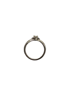 925 Sterling Silver Diamond Setting with Sapphire Ring