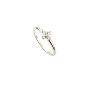 925 Sterling Silver CZ Flower Minimalist Ring