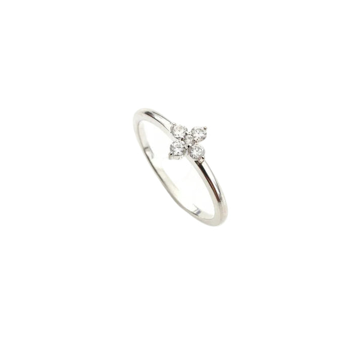 925 Sterling Silver CZ Flower Minimalist Ring