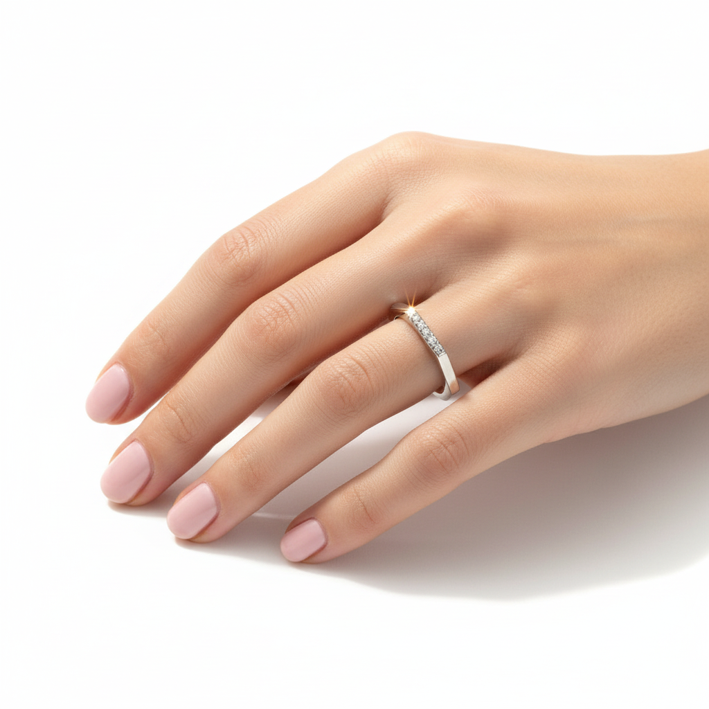 925 Sterling Silver Multifaceted with CZ Ring