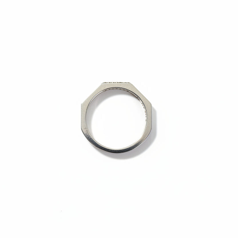 925 Sterling Silver Multifaceted with CZ Ring