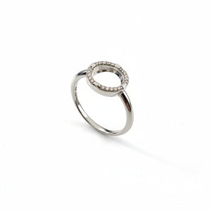 925 Sterling Silver Round Circle of Life Diamond Ring