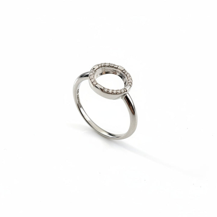 925 Sterling Silver Round Circle of Life Diamond Ring