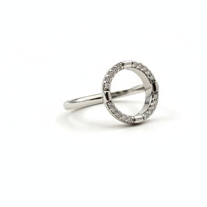 925 Sterling Silver Round Circle of Life Diamond Ring