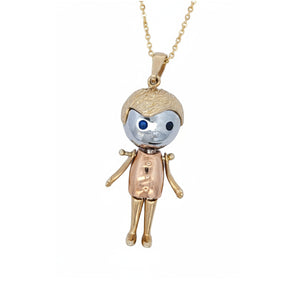 14K Yellow Gold Boy Figure Pendant