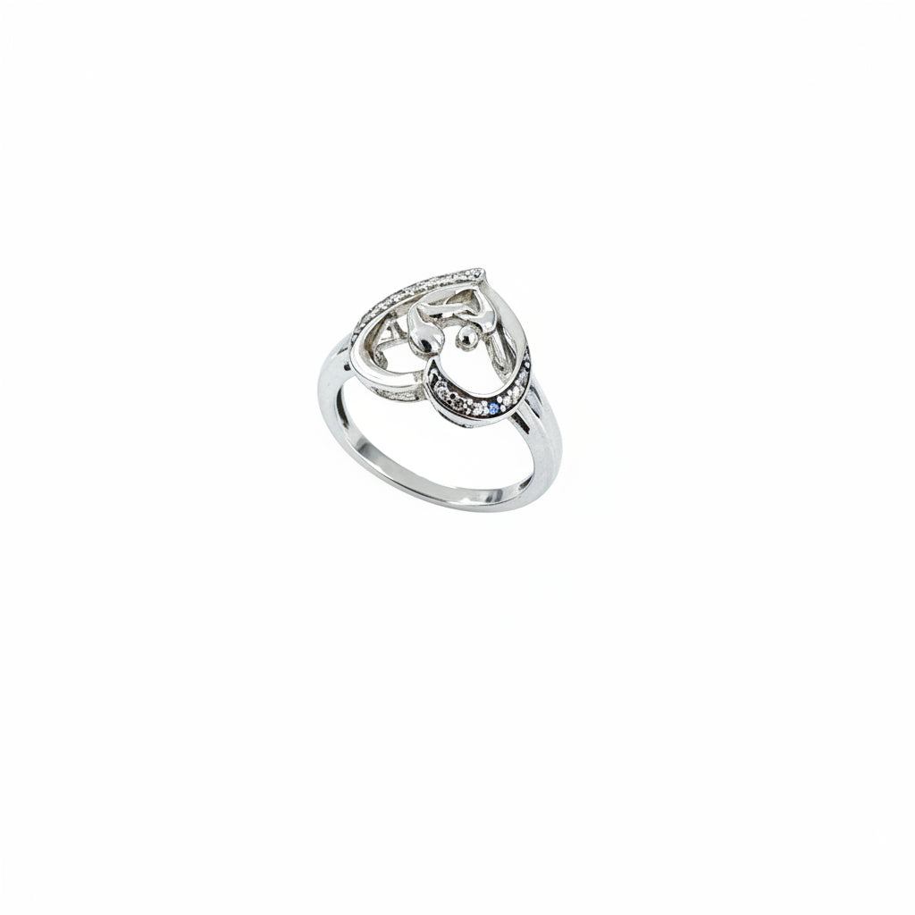 925 Sterling Silver Mother & Child Heart Promise Ring