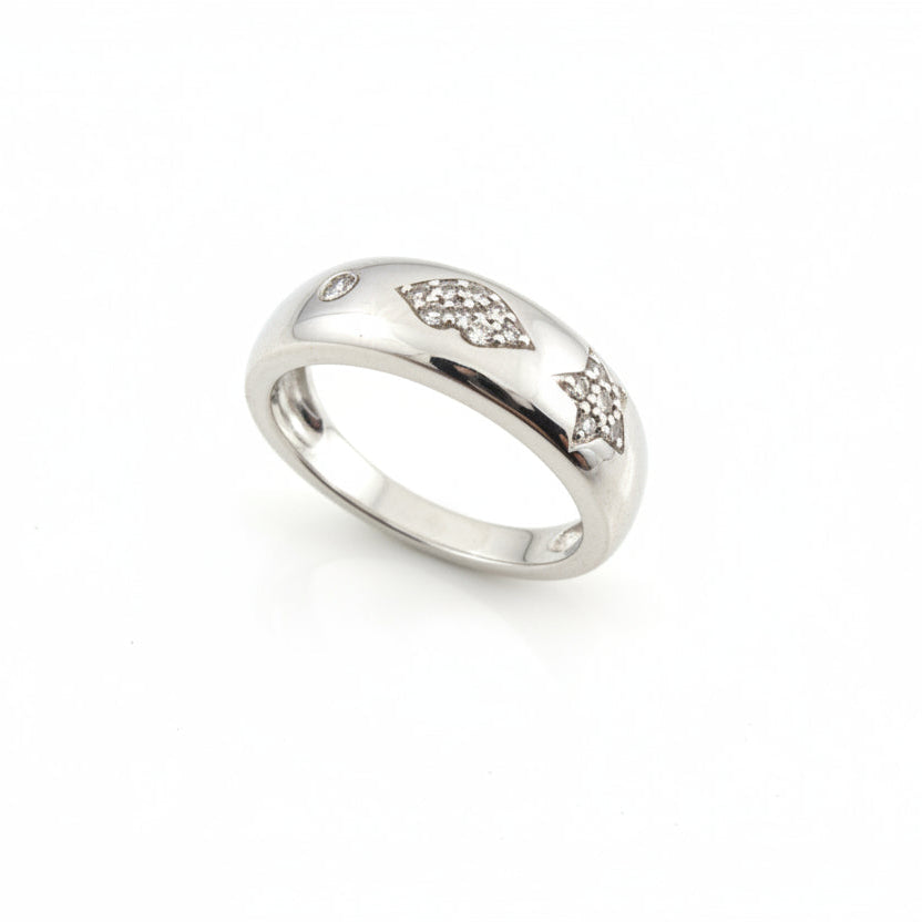 925 Sterling Silver Lip Star Diamond Ring TDW:0.1ct