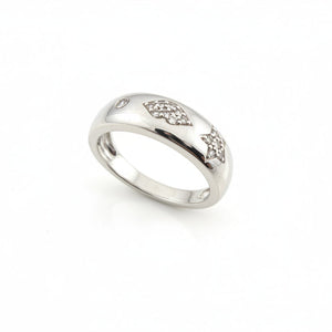 925 Sterling Silver Lip Star Diamond Ring TDW:0.1ct