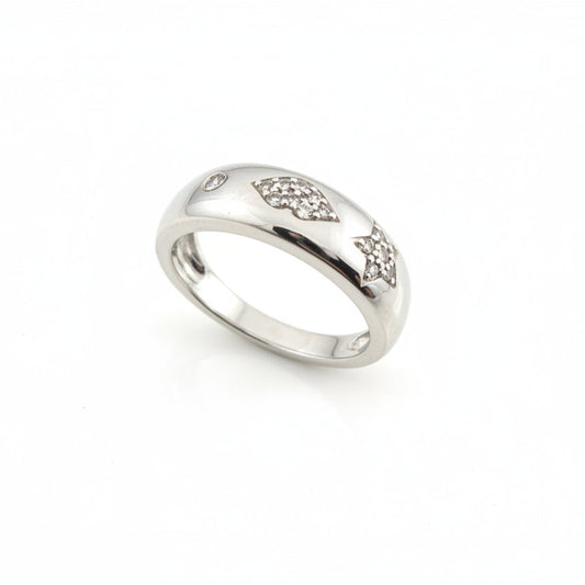 925 Sterling Silver Lip Star Diamond Ring TDW:0.1ct