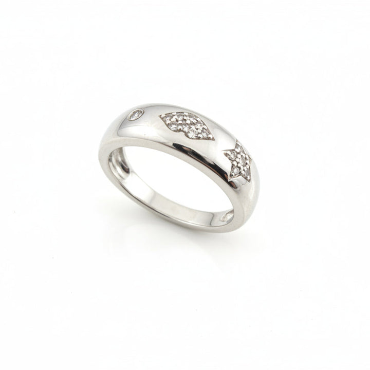 925 Sterling Silver Lip Star Diamond Ring TDW:0.1ct