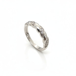 925 Sterling Silver Twist Diamond Ring