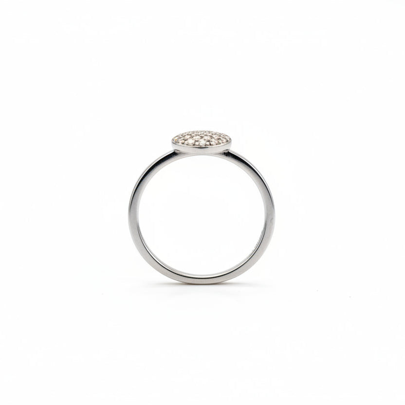 925 Sterling Silver Heart with Diamond Ring