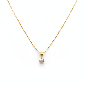 10k Yellow Gold Diamond Necklace,TDW:0.025ct SI H