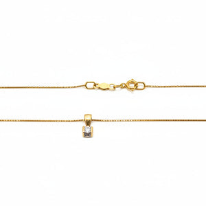 10k Yellow Gold Diamond Necklace,TDW:0.025ct SI H