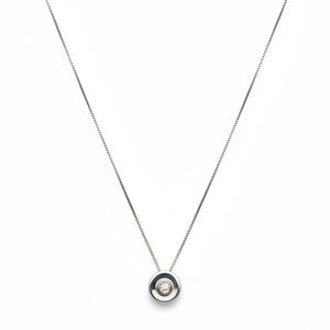10k White Gold Diamond Necklace,TDW:0.025ct SI H