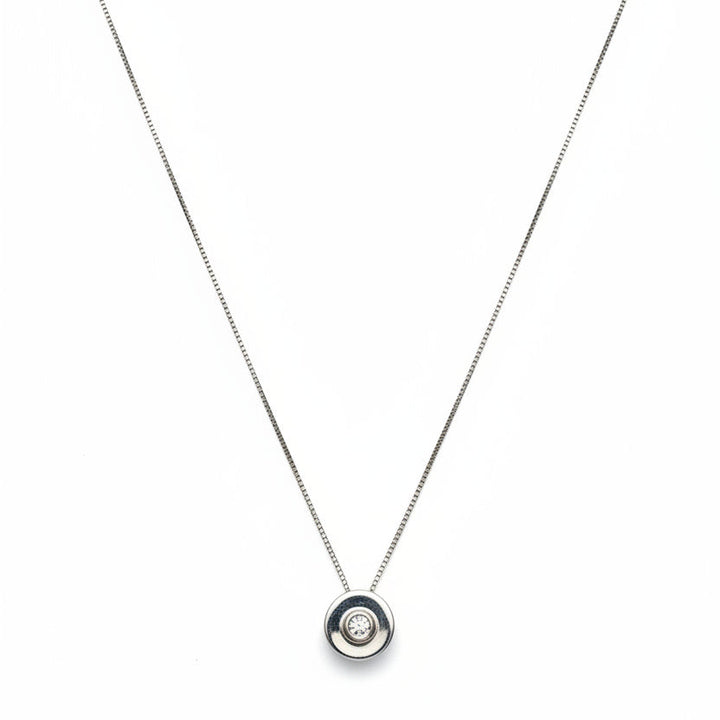 10k White Gold Diamond Necklace,TDW:0.025ct SI H