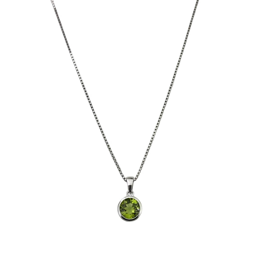 925 Sterling Silver Green Cubic Zirconia Necklace