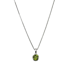 925 Sterling Silver Green Cubic Zirconia Necklace