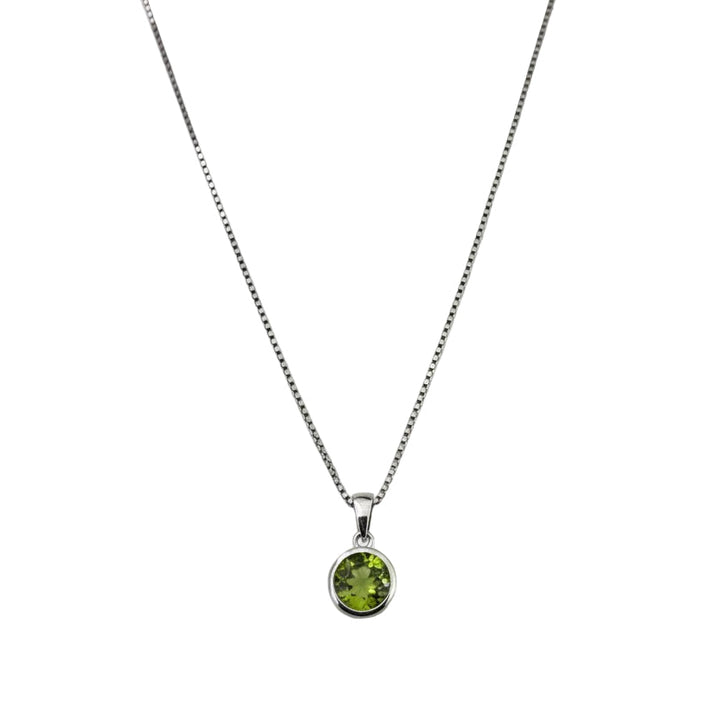 925 Sterling Silver Green Cubic Zirconia Necklace