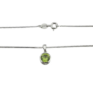 925 Sterling Silver Green Cubic Zirconia Necklace