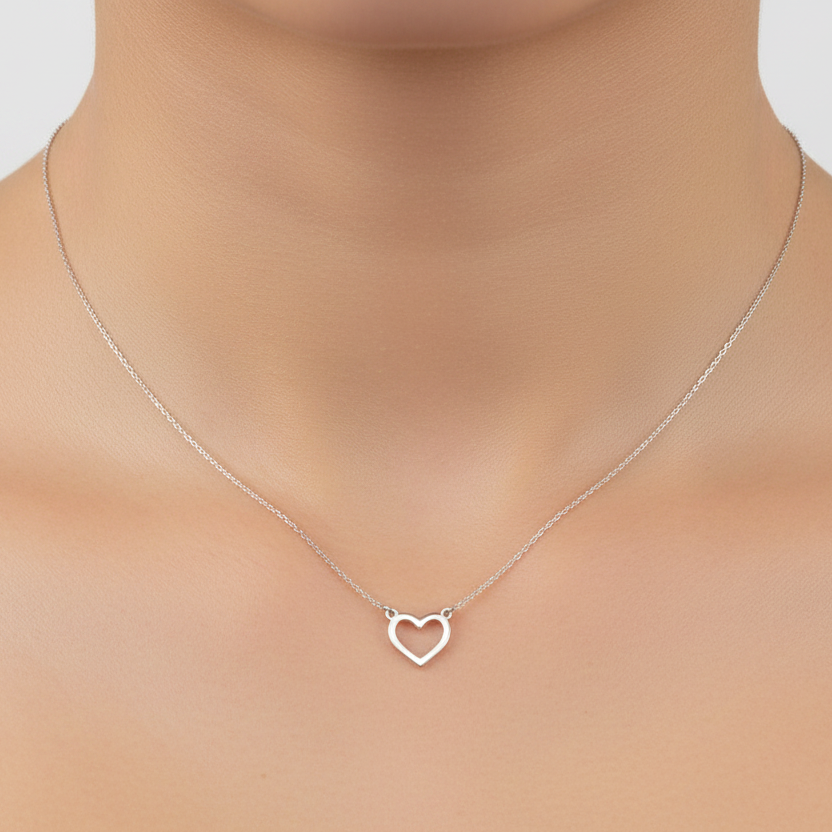 925 Sterling Silver Heart Necklace