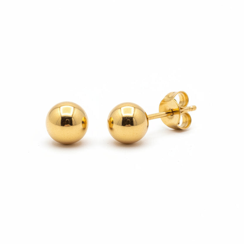 10k Yellow Gold Ball 4.8mm Stud Earrings